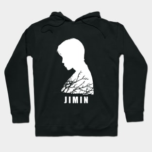 BTS Chim chim side silhouette (white and branches) | BTS Army kpop Hoodie